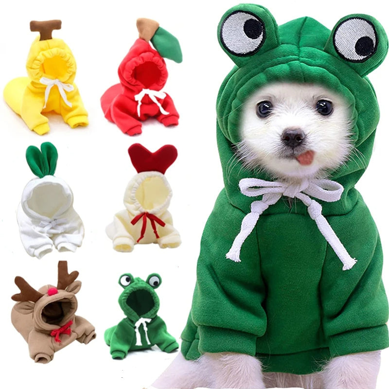 Cute Fruit Dog Clothes For Small Dogs Hoodies Winter Warm Fleece Pet Clothing Puppy Cat Costume Coat For French Chihuahua Outfit - 𝓢𝓱𝓸𝓹𝓵𝓮𝓬𝔂