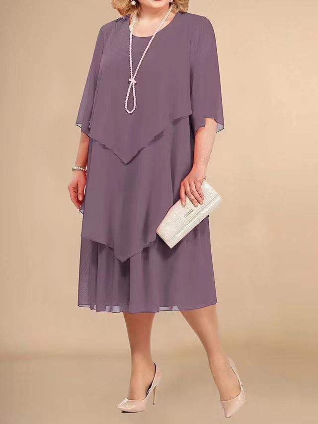 Chiffon Plus Size Mom Beach Dress - 𝓢𝓱𝓸𝓹𝓵𝓮𝓬𝔂