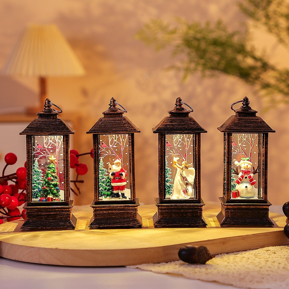 Christmas Portable Oil Lamp Santa Claus LED Night Lights Battery Powered Indoor Outdoor Hanging Lanterns Festive Party Decoration - 𝓢𝓱𝓸𝓹𝓵𝓮𝓬𝔂