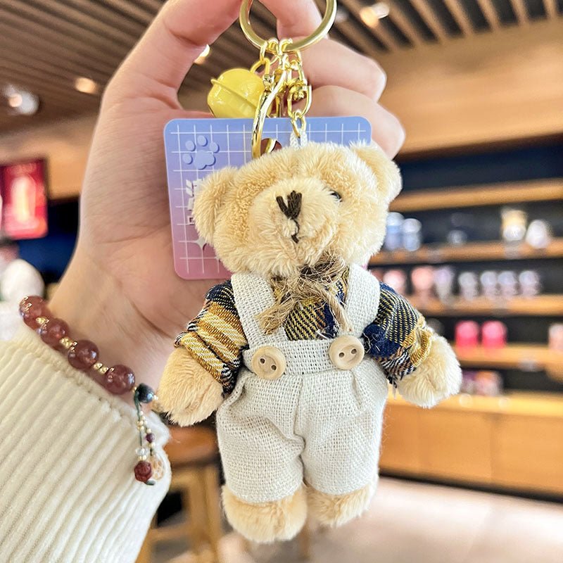 Cartoon Key Button Plush Sackcloth Bear Doll Schoolbag Pendant - 𝓢𝓱𝓸𝓹𝓵𝓮𝓬𝔂