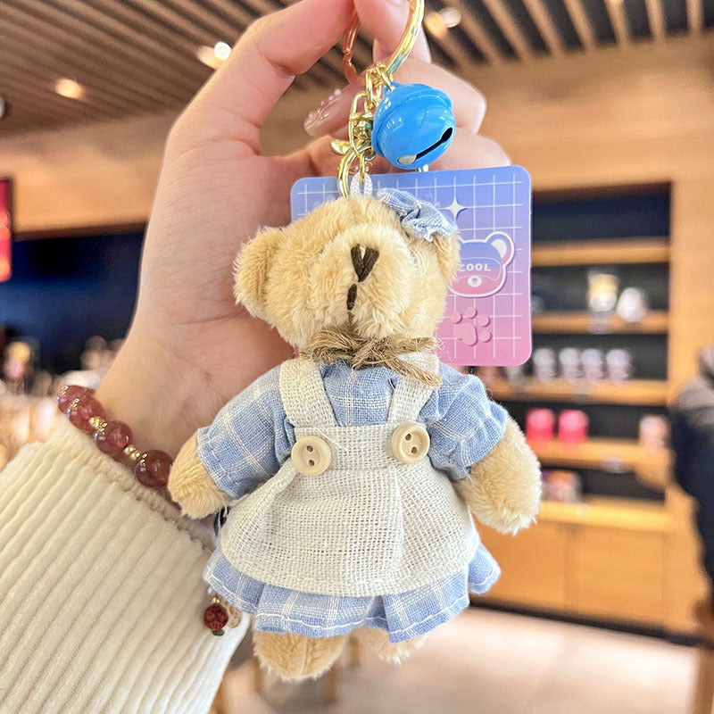 Cartoon Key Button Plush Sackcloth Bear Doll Schoolbag Pendant - 𝓢𝓱𝓸𝓹𝓵𝓮𝓬𝔂