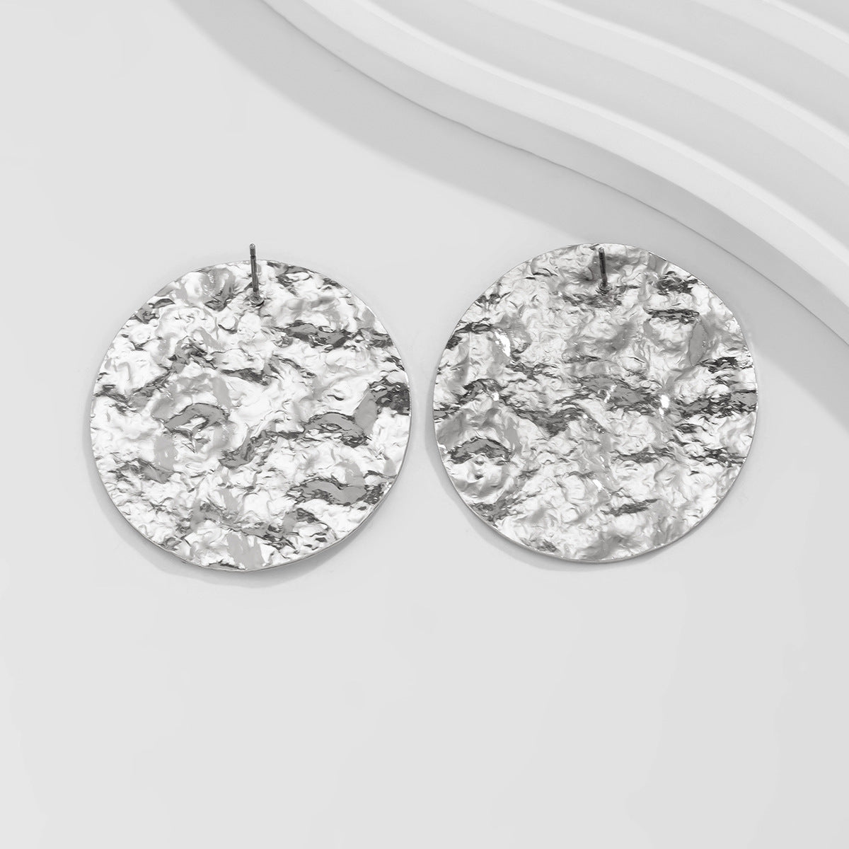 European And American Ornament Exaggerated Corrugated Hemp Surface Round Studs - 𝓢𝓱𝓸𝓹𝓵𝓮𝓬𝔂