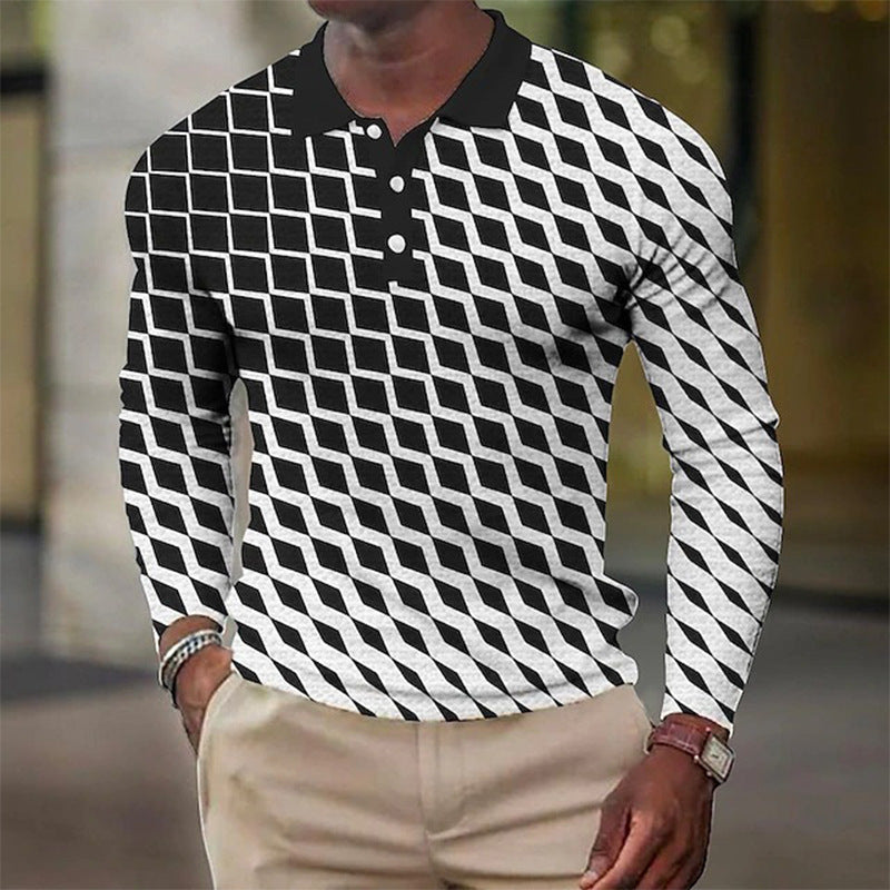 Men's Long Sleeve Inner Wear Loose Casual Solid Color Gradient Top - 𝓢𝓱𝓸𝓹𝓵𝓮𝓬𝔂