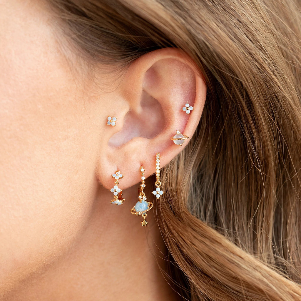 Small And Beautiful Flower Earrings Micro-inlaid Ear Clip - 𝓢𝓱𝓸𝓹𝓵𝓮𝓬𝔂