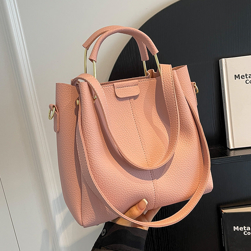 Women's Large-capacity Crossbody Autumn All-matching Korean-style Textured Portable Bucket Bag - 𝓢𝓱𝓸𝓹𝓵𝓮𝓬𝔂