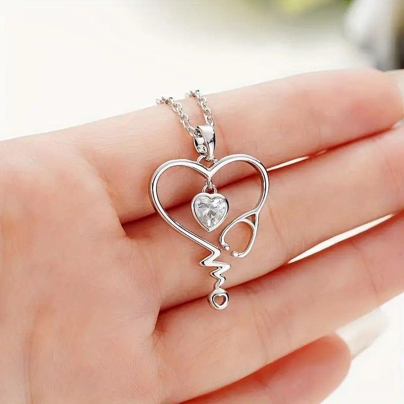 ECG Heart-shaped Exquisite Necklace For Women - 𝓢𝓱𝓸𝓹𝓵𝓮𝓬𝔂