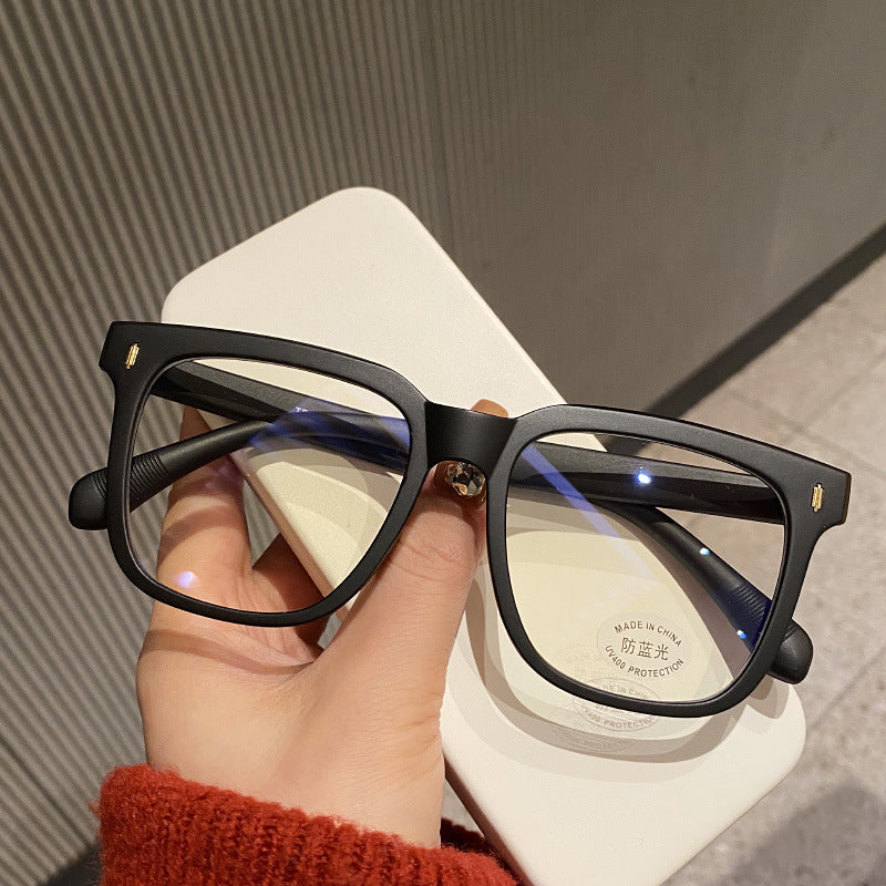 Retro Black Frame Matte Big Rim Round Face Slimming Optical Glasses Anti-blue Light Female - 𝓢𝓱𝓸𝓹𝓵𝓮𝓬𝔂