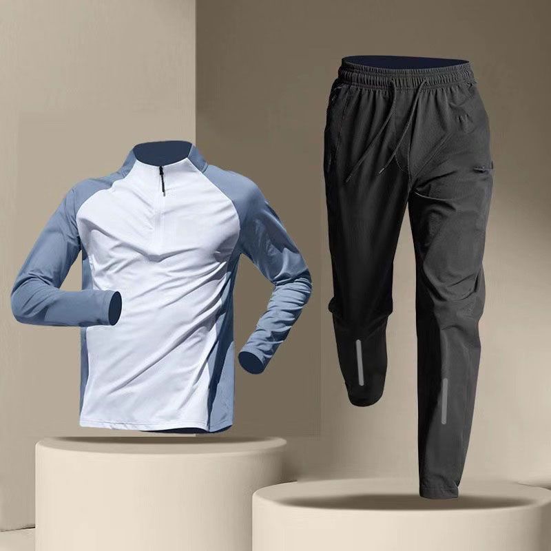 Half Zipper Training Wear Men's Quick Drying Clothes Long Sleeve Trousers Suit - 𝓢𝓱𝓸𝓹𝓵𝓮𝓬𝔂