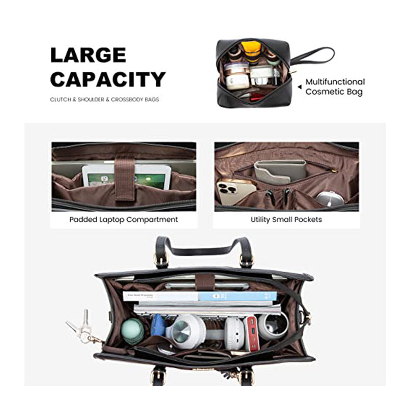 Women's Computer Shoulder Bag Leather Laptop Bag - 𝓢𝓱𝓸𝓹𝓵𝓮𝓬𝔂