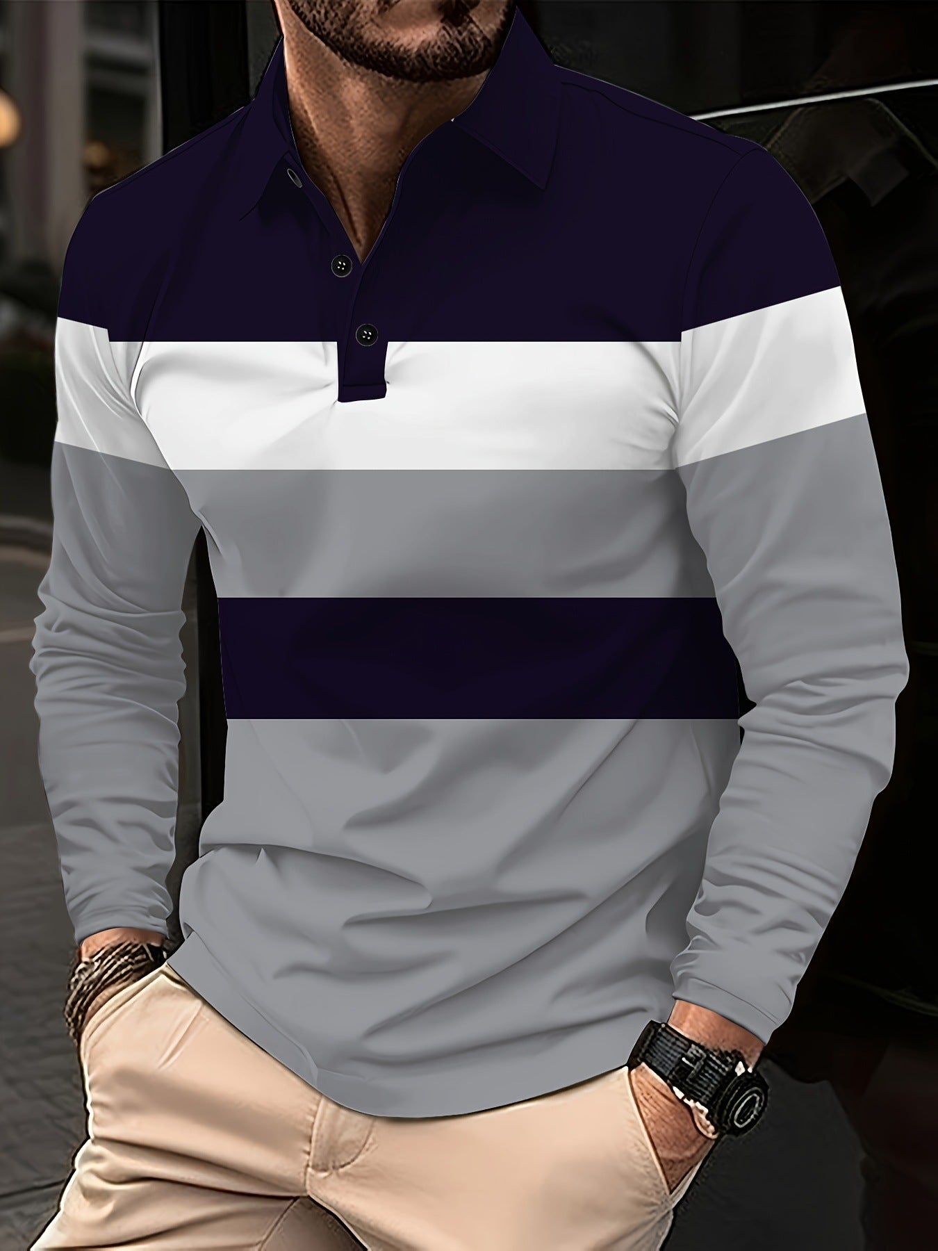 Men's Button Casual Slim Lapel 3D Printed Long Sleeve - 𝓢𝓱𝓸𝓹𝓵𝓮𝓬𝔂