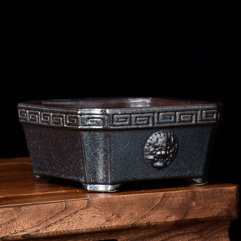 Retro Chinese Style Ceramic Flower Pot Square Creative - 𝓢𝓱𝓸𝓹𝓵𝓮𝓬𝔂