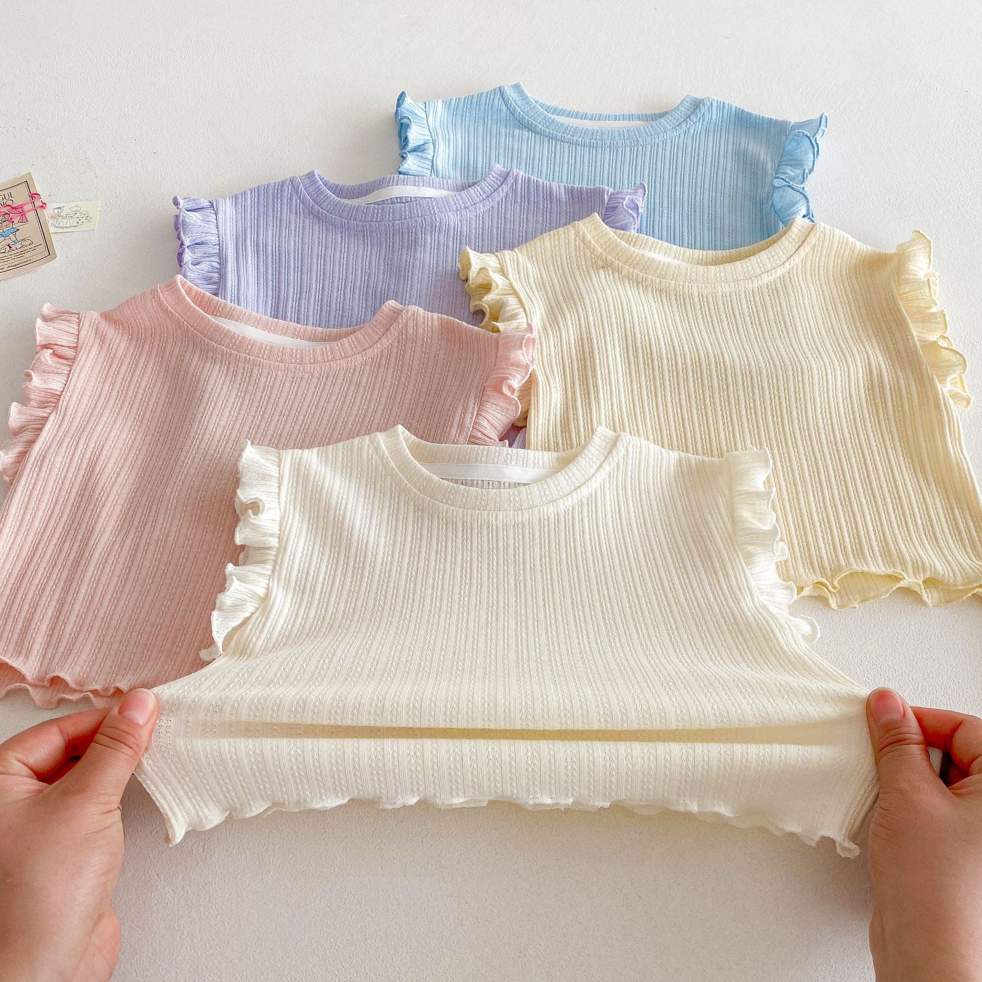 Wooden Ear Vest Baby Fashionable Korean Style Shorts Fashion Two-piece Suit - 𝓢𝓱𝓸𝓹𝓵𝓮𝓬𝔂