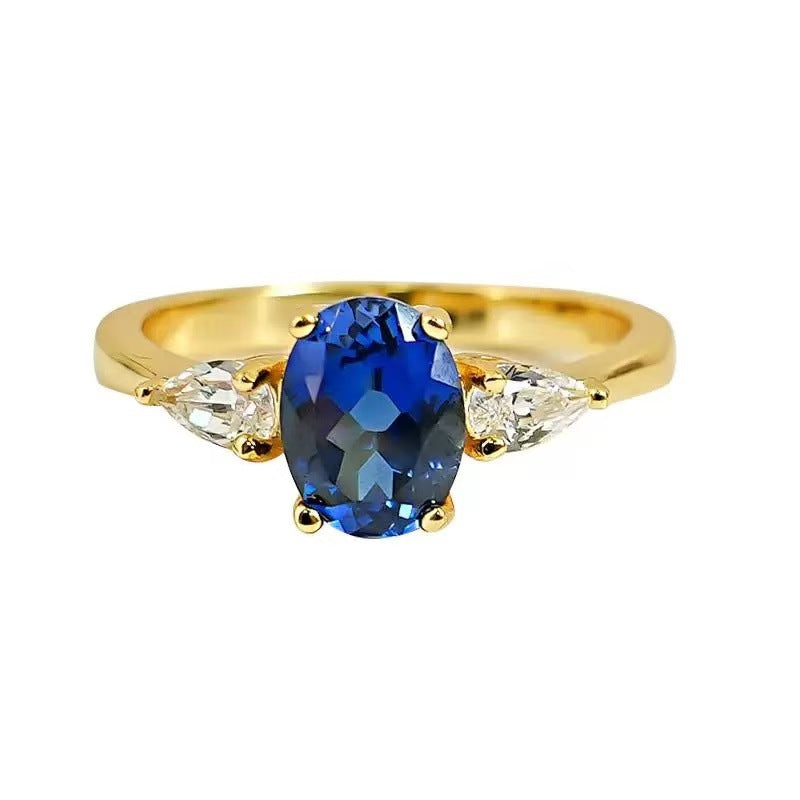 Fashion Simple And High-end Oval Blue Ring - 𝓢𝓱𝓸𝓹𝓵𝓮𝓬𝔂