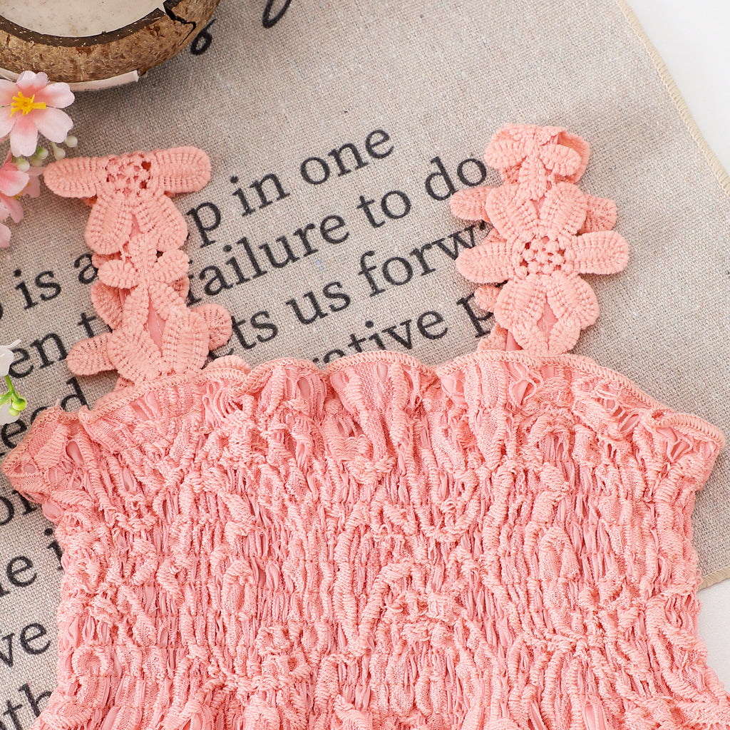 Mesh Smocking Sling Top Harem Pants Lace Two-piece Set - 𝓢𝓱𝓸𝓹𝓵𝓮𝓬𝔂