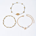 Beach Vacation Bead Shell Starfish Foot Ornaments Anklet Three-piece Set - 𝓢𝓱𝓸𝓹𝓵𝓮𝓬𝔂