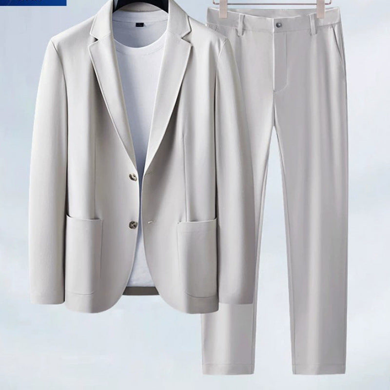 Gentleman Banquet Business Thin Casual Ice Silk Suit - 𝓢𝓱𝓸𝓹𝓵𝓮𝓬𝔂