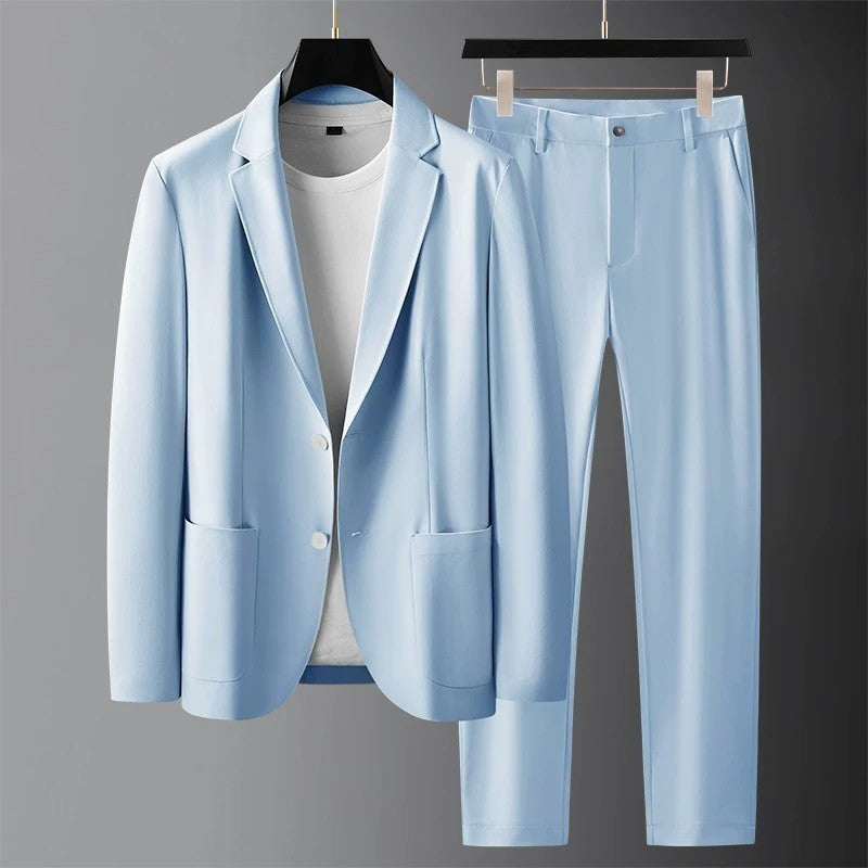 Gentleman Banquet Business Thin Casual Ice Silk Suit - 𝓢𝓱𝓸𝓹𝓵𝓮𝓬𝔂