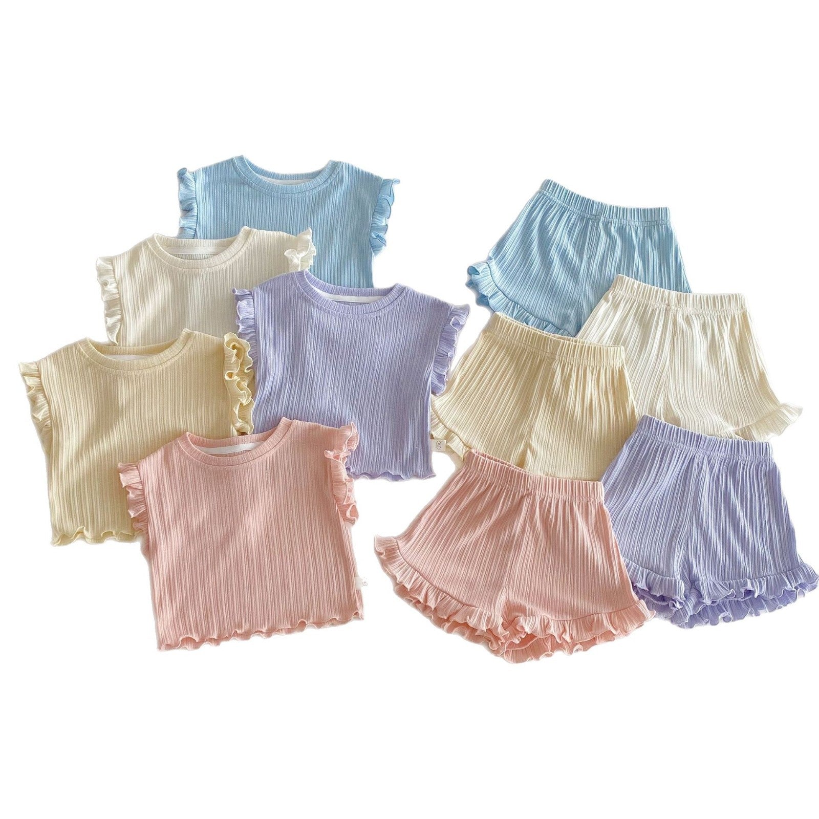 Wooden Ear Vest Baby Fashionable Korean Style Shorts Fashion Two-piece Suit - 𝓢𝓱𝓸𝓹𝓵𝓮𝓬𝔂