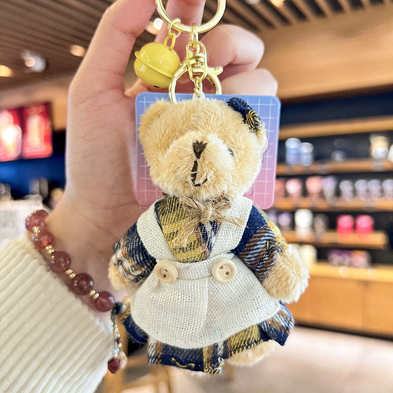 Cartoon Key Button Plush Sackcloth Bear Doll Schoolbag Pendant - 𝓢𝓱𝓸𝓹𝓵𝓮𝓬𝔂