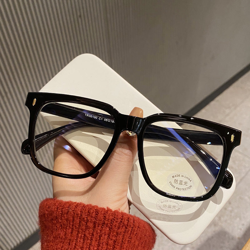 Retro Black Frame Matte Big Rim Round Face Slimming Optical Glasses Anti-blue Light Female - 𝓢𝓱𝓸𝓹𝓵𝓮𝓬𝔂