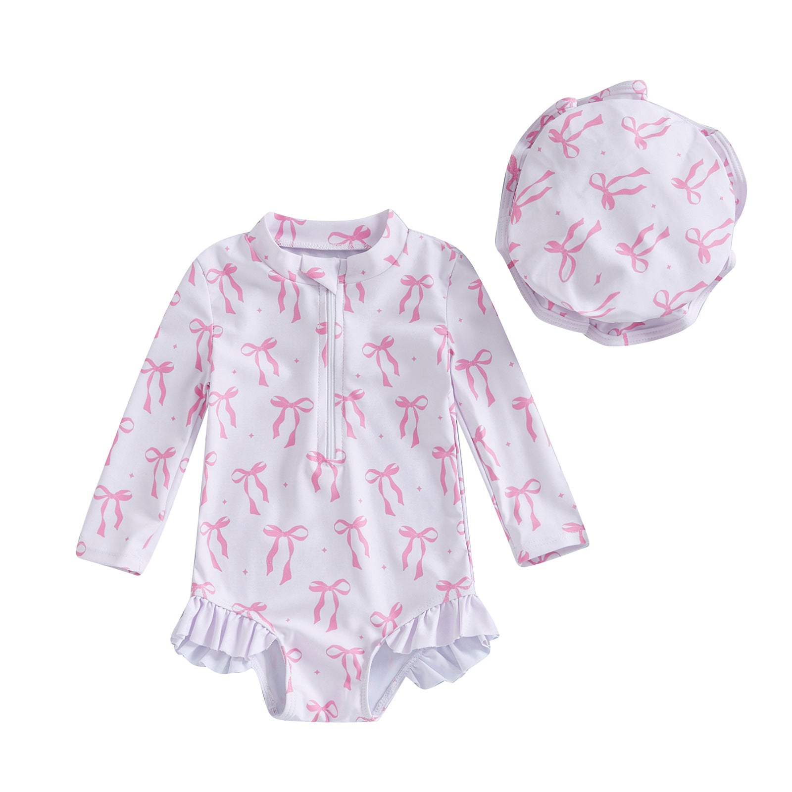 Girls' Fashion Bowknot Pattern One-piece With Hat - 𝓢𝓱𝓸𝓹𝓵𝓮𝓬𝔂