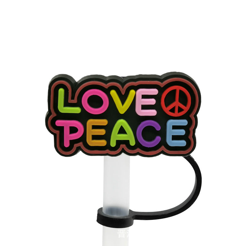 Straw Mouthpiece Silicone Dust Plug Decorative Buckle Clip Personalized Letter Label - 𝓢𝓱𝓸𝓹𝓵𝓮𝓬𝔂