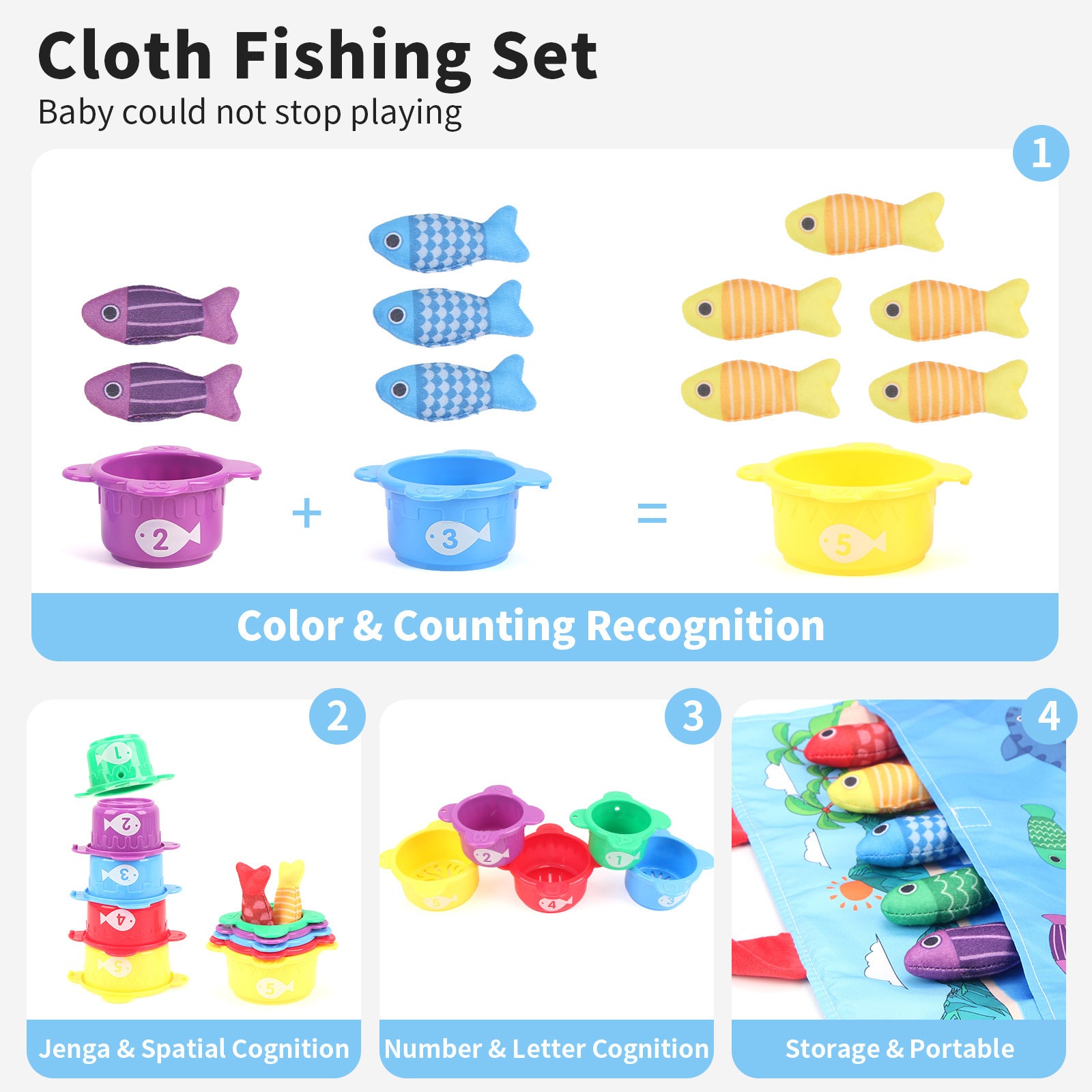 Baby Fishing Toys Three-dimensional Fabric Crawling Early Education Enlightenment - 𝓢𝓱𝓸𝓹𝓵𝓮𝓬𝔂