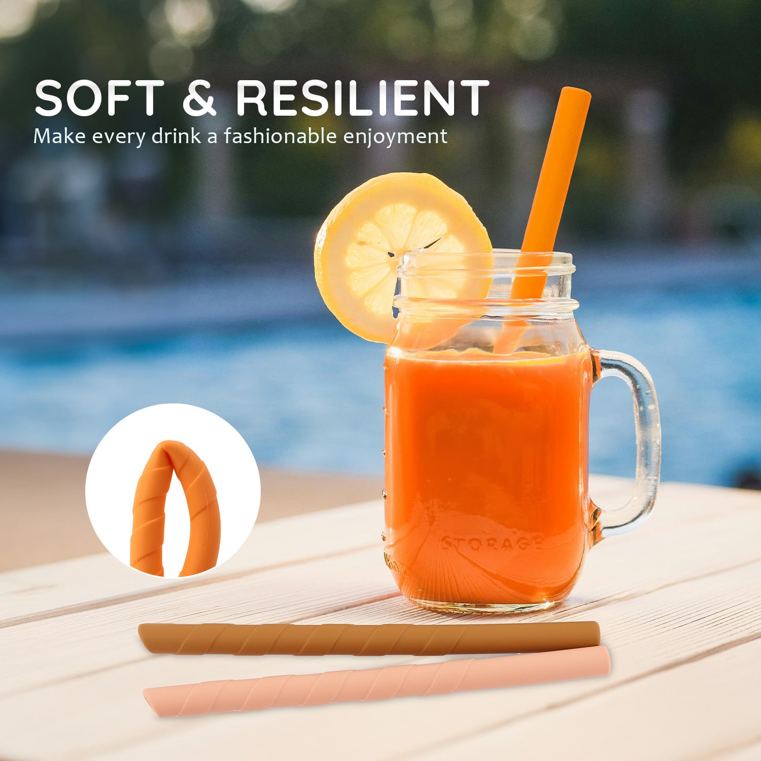 Soft Foldable Food Grade Silicone Straw - 𝓢𝓱𝓸𝓹𝓵𝓮𝓬𝔂