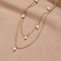 Women's 18K Gold-plated Natural Pearl Double-layer Twin Necklace - 𝓢𝓱𝓸𝓹𝓵𝓮𝓬𝔂