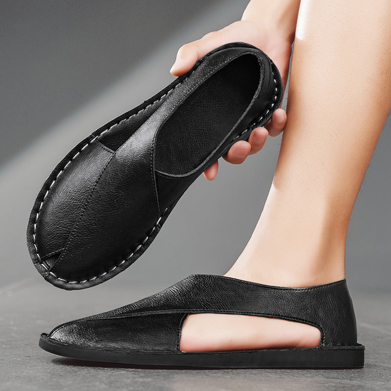 Genuine Leather Breathable One Pedal Beach Sandals - 𝓢𝓱𝓸𝓹𝓵𝓮𝓬𝔂