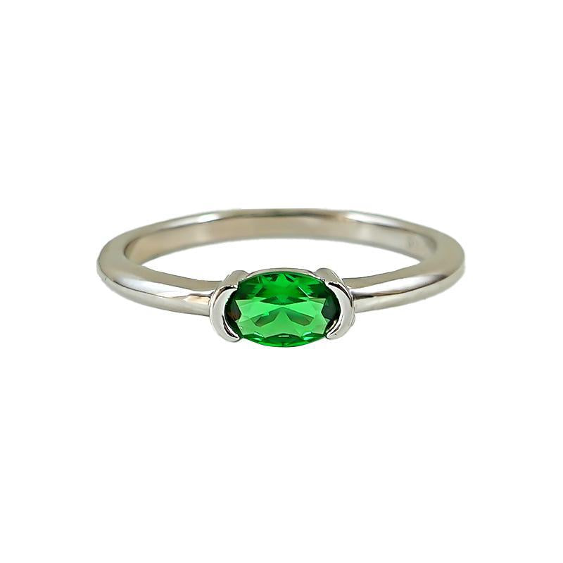 Minimalist Style Simple Bracelet Light Arm Artificial Cultivation Emerald Ring High Carbon Rhinestone Ring - 𝓢𝓱𝓸𝓹𝓵𝓮𝓬𝔂