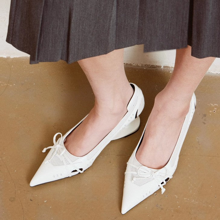 Retro Racing Shoes Suspension Profiled Heel Pointed Low-cut High Heels - 𝓢𝓱𝓸𝓹𝓵𝓮𝓬𝔂