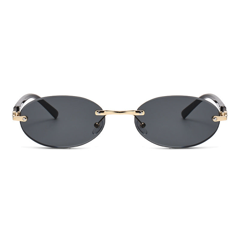 Trimming Oval Frame Sunglasses Frameless Hot Girl Sunglasses - 𝓢𝓱𝓸𝓹𝓵𝓮𝓬𝔂