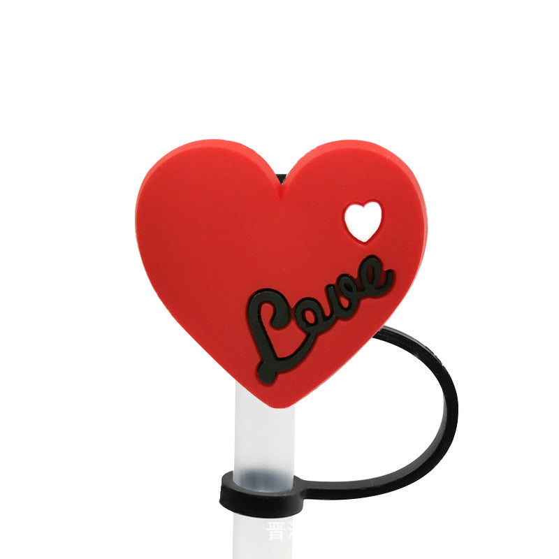 Straw Mouthpiece Silicone Dust Plug Decorative Buckle Clip Personalized Letter Label - 𝓢𝓱𝓸𝓹𝓵𝓮𝓬𝔂