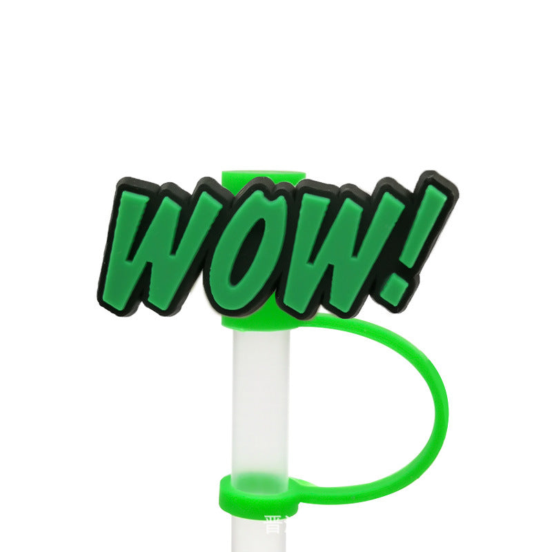 Straw Mouthpiece Silicone Dust Plug Decorative Buckle Clip Personalized Letter Label - 𝓢𝓱𝓸𝓹𝓵𝓮𝓬𝔂