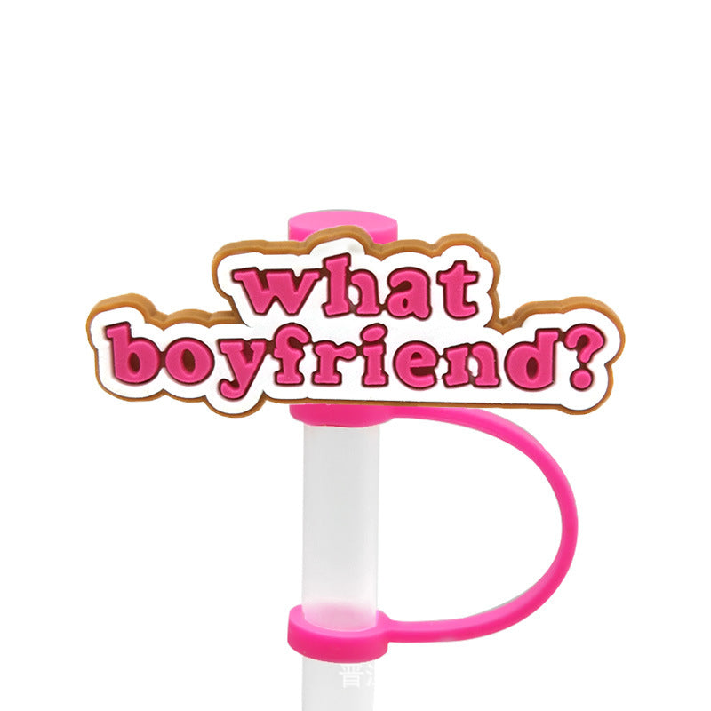 Straw Mouthpiece Silicone Dust Plug Decorative Buckle Clip Personalized Letter Label - 𝓢𝓱𝓸𝓹𝓵𝓮𝓬𝔂