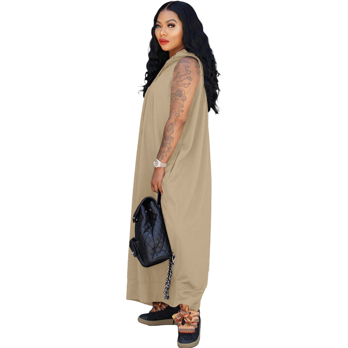 Women's Cape Sleeveless Pocket Loose Dress - 𝓢𝓱𝓸𝓹𝓵𝓮𝓬𝔂