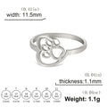 Cut Stainless Steel Hollow Cat Footprints Love Couple Ring Personality Creative Ring - 𝓢𝓱𝓸𝓹𝓵𝓮𝓬𝔂