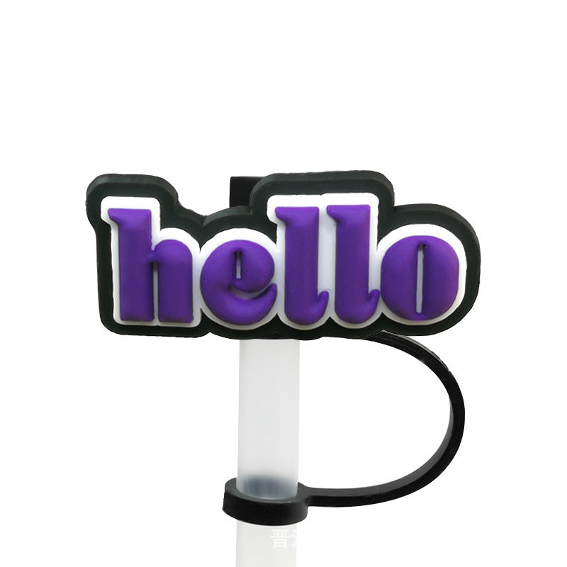 Straw Mouthpiece Silicone Dust Plug Decorative Buckle Clip Personalized Letter Label - 𝓢𝓱𝓸𝓹𝓵𝓮𝓬𝔂