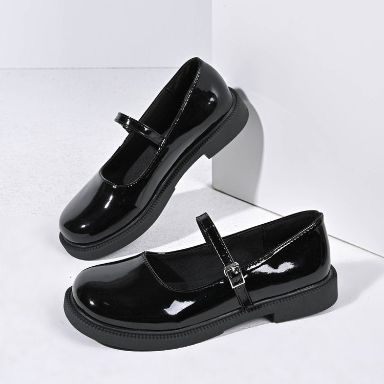 Flat Soft Surface Soft Bottom Shoes Square Mouth Leather Shoes - 𝓢𝓱𝓸𝓹𝓵𝓮𝓬𝔂