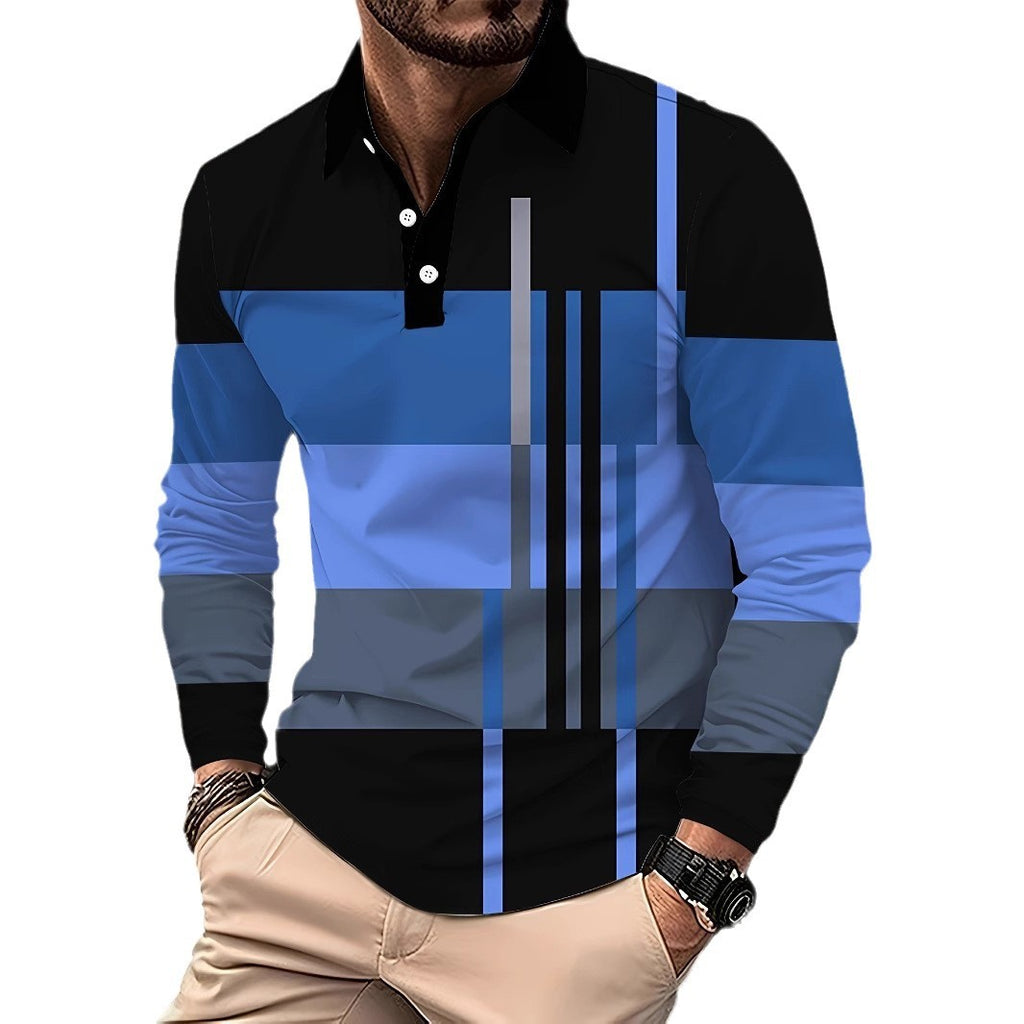 Men's Button Casual Slim Lapel 3D Printed Long Sleeve - 𝓢𝓱𝓸𝓹𝓵𝓮𝓬𝔂