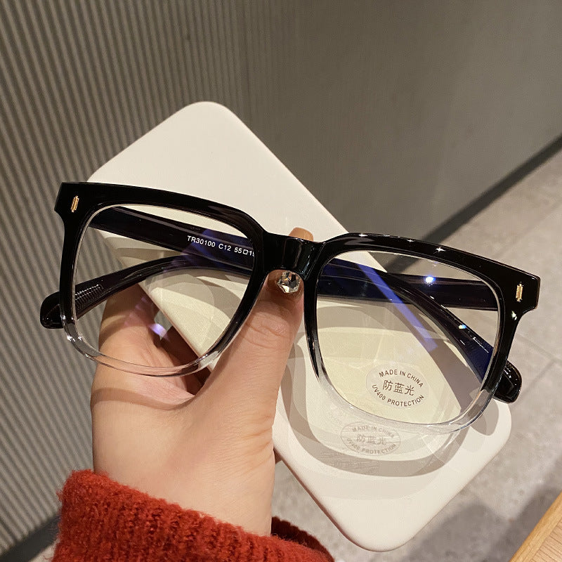 Retro Black Frame Matte Big Rim Round Face Slimming Optical Glasses Anti-blue Light Female - 𝓢𝓱𝓸𝓹𝓵𝓮𝓬𝔂