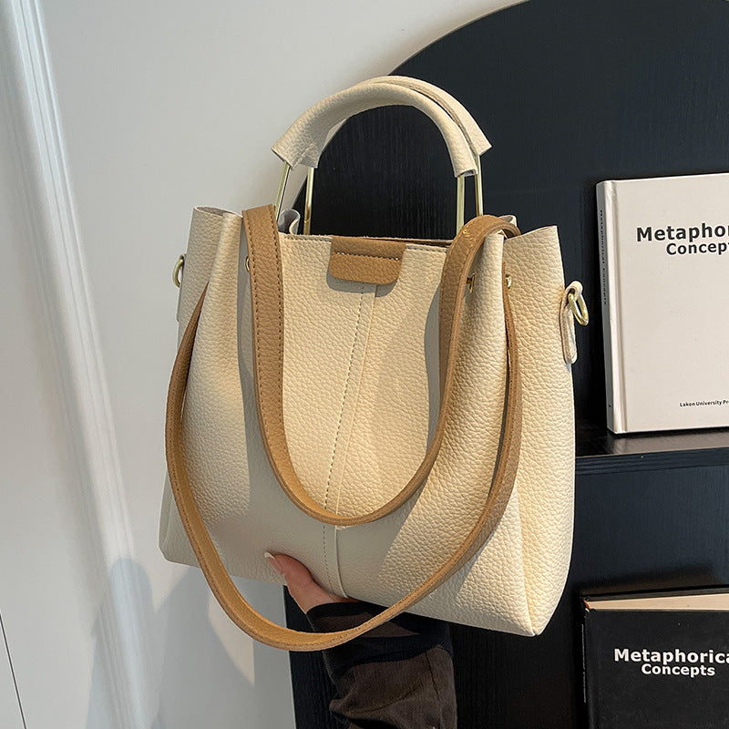 Women's Large-capacity Crossbody Autumn All-matching Korean-style Textured Portable Bucket Bag - 𝓢𝓱𝓸𝓹𝓵𝓮𝓬𝔂