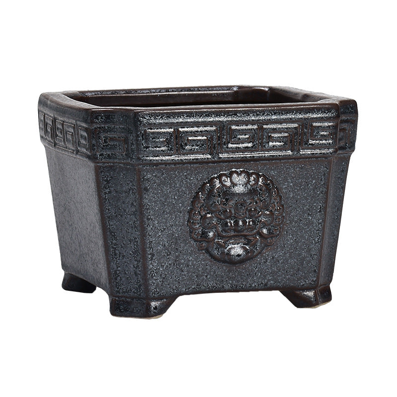 Retro Chinese Style Ceramic Flower Pot Square Creative - 𝓢𝓱𝓸𝓹𝓵𝓮𝓬𝔂