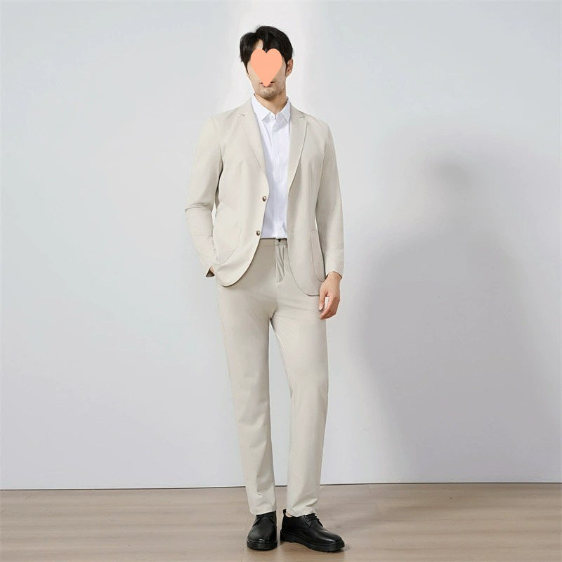 Gentleman Banquet Business Thin Casual Ice Silk Suit - 𝓢𝓱𝓸𝓹𝓵𝓮𝓬𝔂