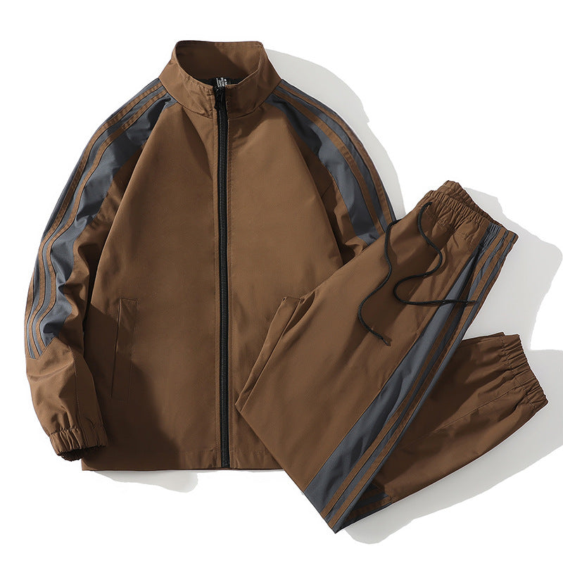 Sports Men's Trendy Handsome Casual Stand Collar Top And Trousers Two-piece Set - 𝓢𝓱𝓸𝓹𝓵𝓮𝓬𝔂