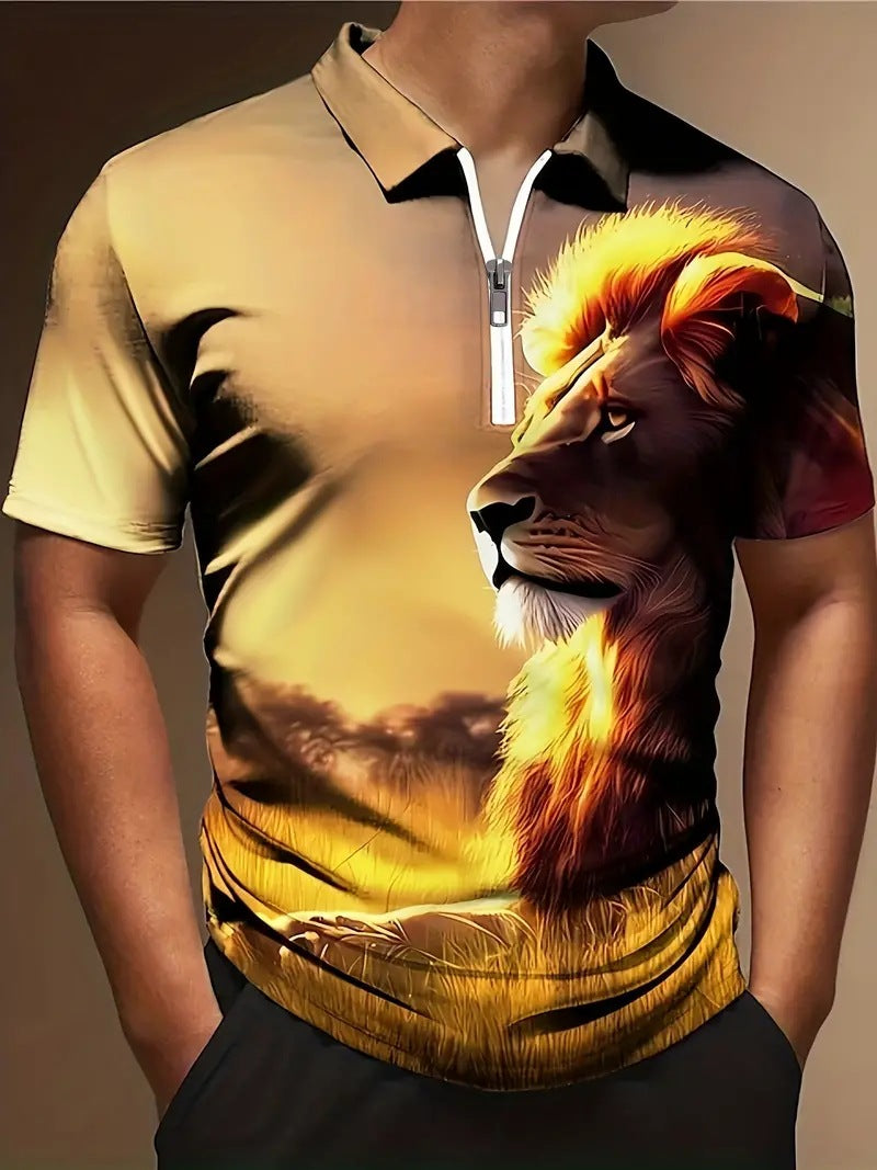 Men's Print Breathable Fashion Polo Shirt Top - 𝓢𝓱𝓸𝓹𝓵𝓮𝓬𝔂