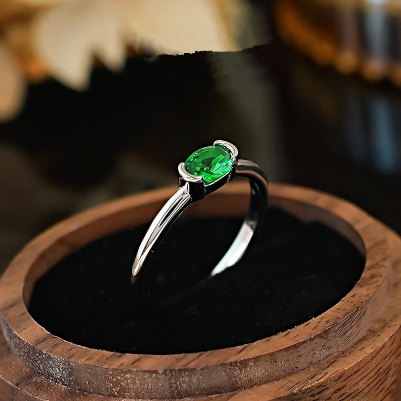 Minimalist Style Simple Bracelet Light Arm Artificial Cultivation Emerald Ring High Carbon Rhinestone Ring - 𝓢𝓱𝓸𝓹𝓵𝓮𝓬𝔂