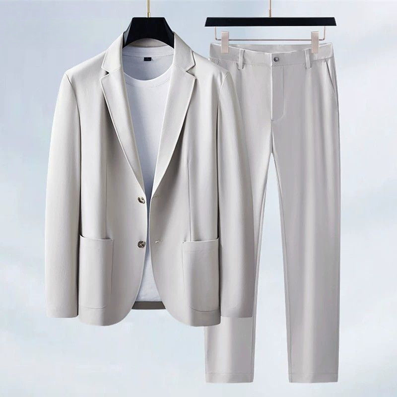 Gentleman Banquet Business Thin Casual Ice Silk Suit - 𝓢𝓱𝓸𝓹𝓵𝓮𝓬𝔂