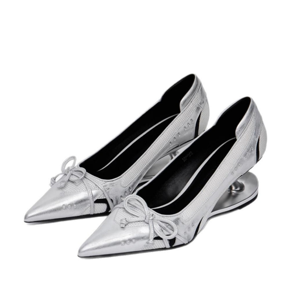 Retro Racing Shoes Suspension Profiled Heel Pointed Low-cut High Heels - 𝓢𝓱𝓸𝓹𝓵𝓮𝓬𝔂